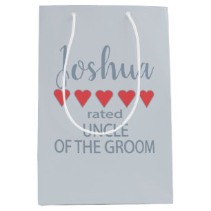 Bridal & Wedding Party 5 Heart Uncle of Groom Medium Gift Bag