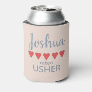 Bridal & Wedding Party 5 Heart Usher Can Cooler