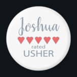 Bridal & Wedding Party 5 Heart Usher Magnet<br><div class="desc">Members of the bridal party and wedding party will feel loved and appreciated with a “five heart” gift made especially for them. Love is what it’s all about. Whether it’s a hometown wedding or destination wedding the personalised items will be sure to bring smiles along the way. The customisable t-shirts...</div>