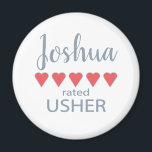 Bridal & Wedding Party 5 Heart Usher Magnet<br><div class="desc">Members of the bridal party and wedding party will feel loved and appreciated with a “five heart” gift made especially for them. Love is what it’s all about. Whether it’s a hometown wedding or destination wedding the personalised items will be sure to bring smiles along the way. The customisable t-shirts...</div>