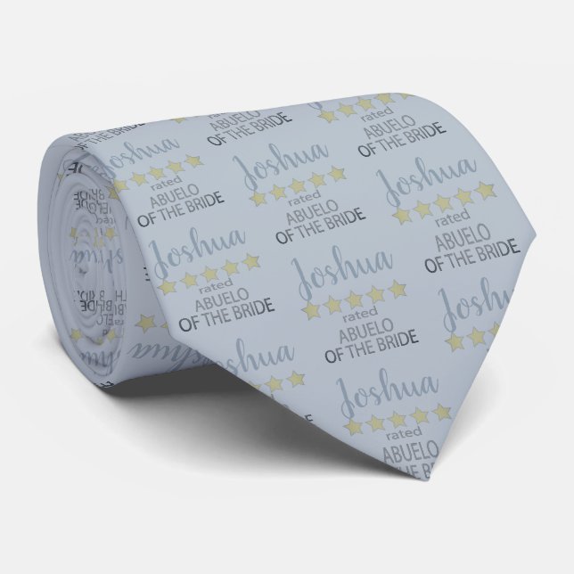 Bridal & Wedding Party 5 Star Abuelo of Bride Tie (Rolled)