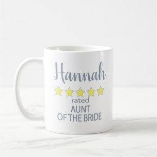 Bridal & Wedding Party 5 Star Aunt of Bride Coffee Mug