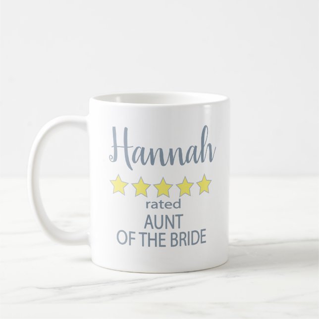Bridal & Wedding Party 5 Star Aunt of Bride Coffee Mug (Left)