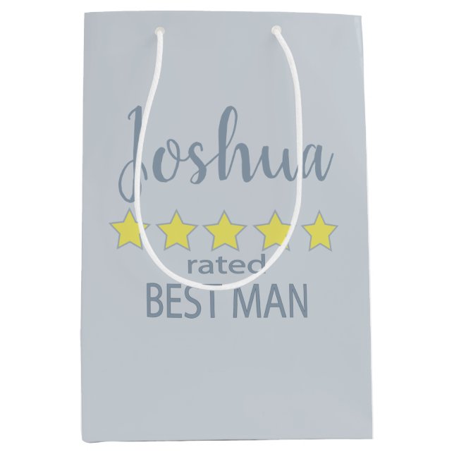 Bridal & Wedding Party 5 Star Best Man Medium Gift Bag (Front)