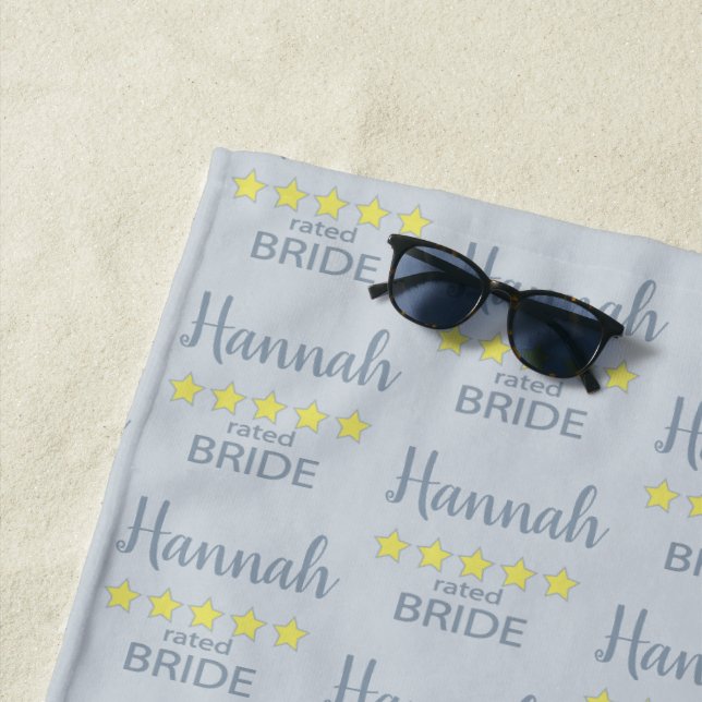 Bridal & Wedding Party 5 Star Bride Beach Towel (In Situ)
