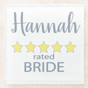Bridal & Wedding Party 5 Star Bride Glass Coaster