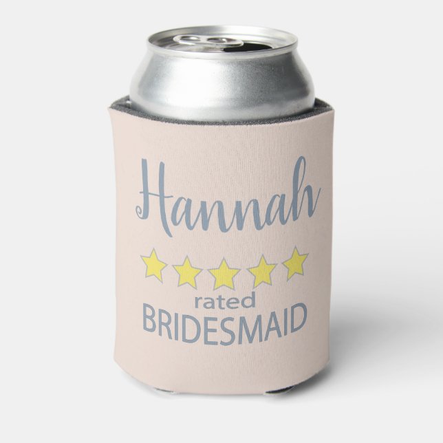 Bridal & Wedding Party 5 Star Bridesmaid Can Cooler (Can Back)