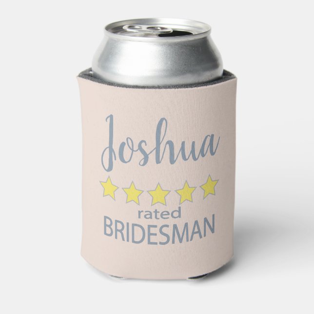 Bridal & Wedding Party 5 Star Bridesman Can Cooler (Can Back)