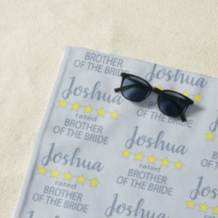 Bridal & Wedding Party 5 Star Brother of Bride Beach Towel