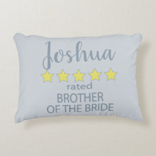 Bridal & Wedding Party 5 Star Brother of Bride Decorative Cushion