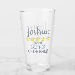 Bridal & Wedding Party 5 Star Brother of Bride Glass