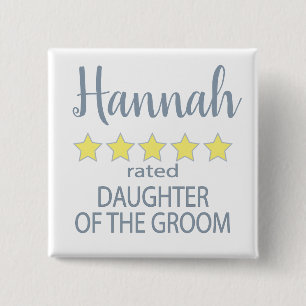 Bridal & Wedding Party 5 Star Daughter 15 Cm Square Badge