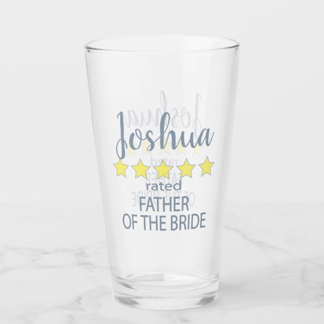 Bridal & Wedding Party 5 Star Father of Bride Glass (Front)