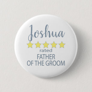 Bridal & Wedding Party 5 Star Father of Groom 6 Cm Round Badge