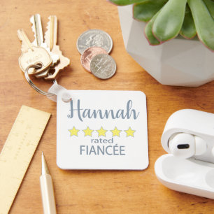 Bridal & Wedding Party 5 Star Fiancee Key Ring