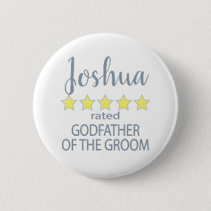 Bridal & Wedding Party 5 Star Godfather of Groom 6 Cm Round Badge