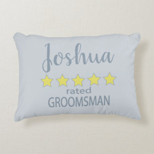 Bridal & Wedding Party 5 Star Groomsman Decorative Cushion