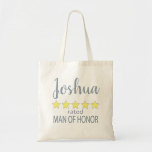 Bridal & Wedding Party 5 Star Man of Honour Tote Bag