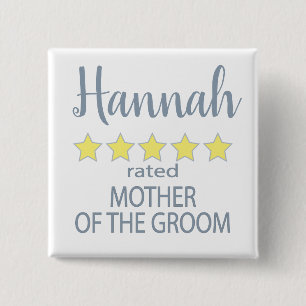 Bridal & Wedding Party 5 Star Mother of Groom 15 Cm Square Badge