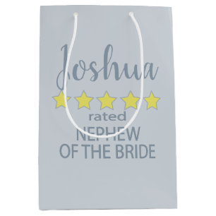 Bridal & Wedding Party 5 Star Nephew of Bride Medium Gift Bag