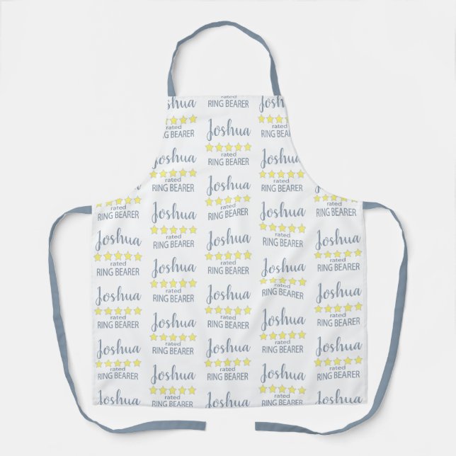 Bridal & Wedding Party 5 Star Ring Bearer Apron (Front)