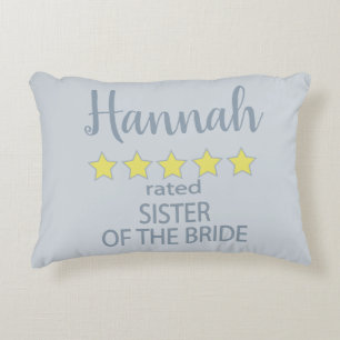 Bridal & Wedding Party 5 Star Sister of Bride Decorative Cushion