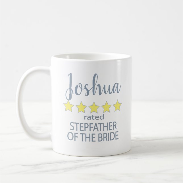 Bridal & Wedding Party 5 Star Stepfather of Bride Coffee Mug (Left)