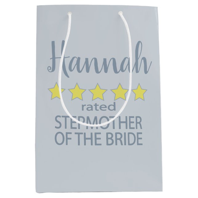 Bridal & Wedding Party 5 Star Stepmother of Bride Medium Gift Bag (Front)