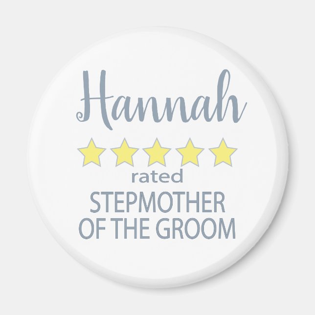 Bridal & Wedding Party 5 Star Stepmother of Groom Magnet (Front)