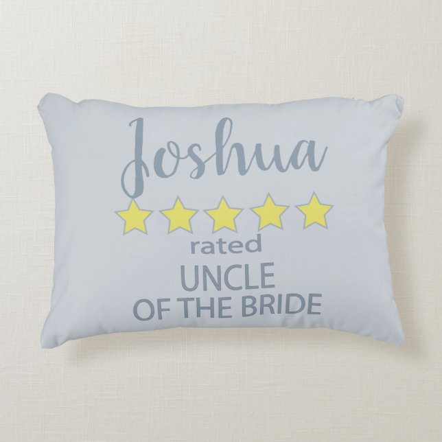 Bridal & Wedding Party 5 Star Uncle of Bride Decorative Cushion (Front)