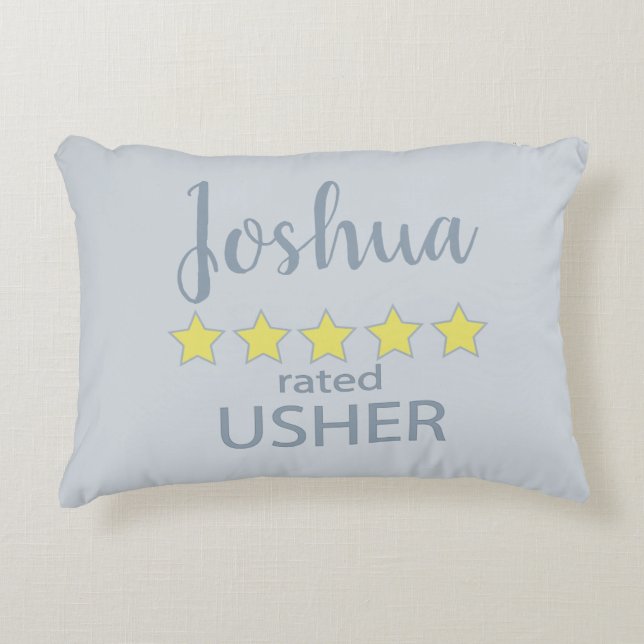 Bridal & Wedding Party 5 Star Usher Decorative Cushion (Front)