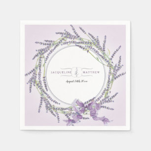 Bridal Wedding Shower Watercolor Lilac Lavender Napkin