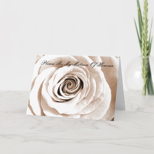 Bridal white Matron Of Honour Invitation (Front)