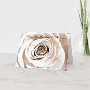 Bridal white Please Be My Maid Of Honor Invitation