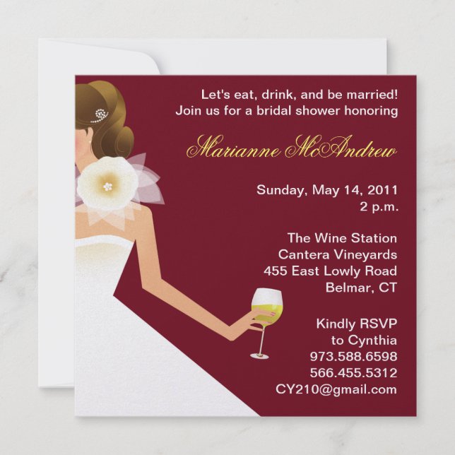 Bridal wine invitation (Front)