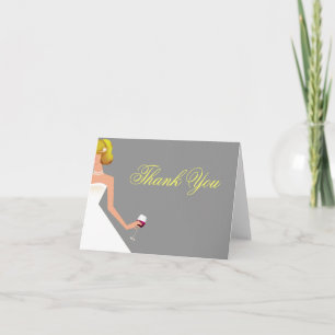 bridal wine silver thank you card folded