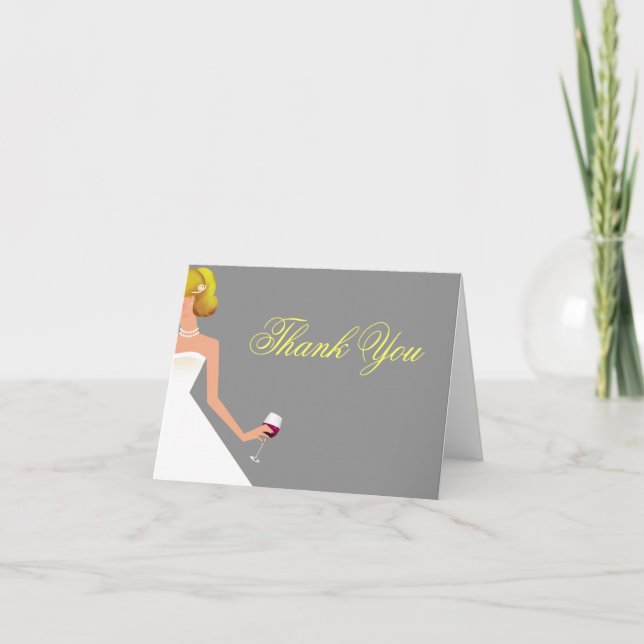 bridal wine silver thank you card folded (Front)