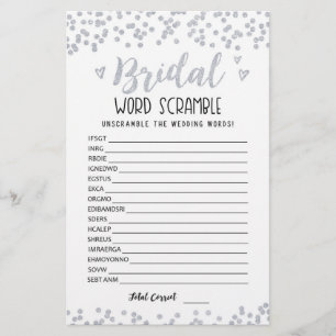 Bridal word scramble game with Answers