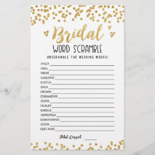 Bridal word scramble game with Answers