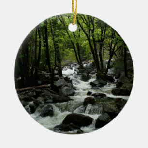 Bridalveil Creek in Yosemite National Park Ceramic Tree Decoration