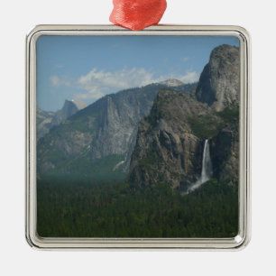 Bridalveil Falls and Half Dome at Yosemite Metal Tree Decoration