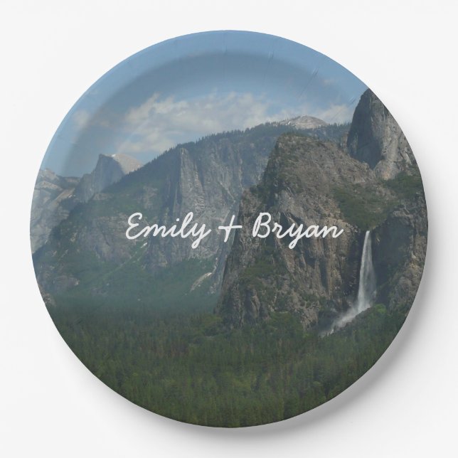 Bridalveil Falls and Half Dome at Yosemite Paper Plate (Front)