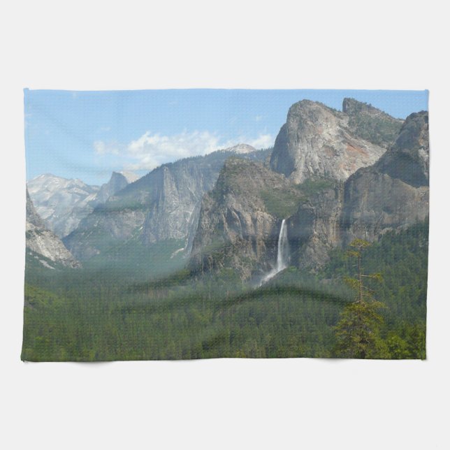 Bridalveil Falls and Half Dome at Yosemite Tea Towel (Horizontal)