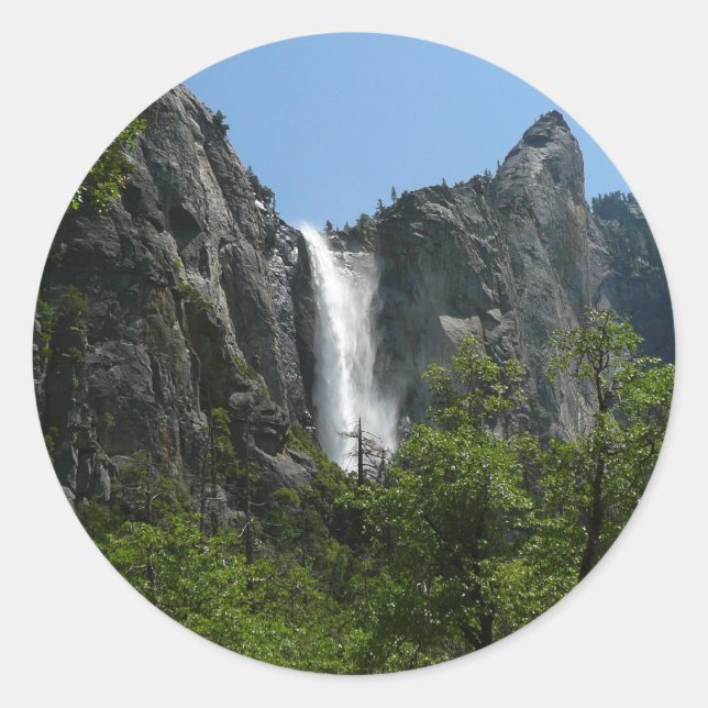 Bridalveil Falls at Yosemite National Park Classic Round Sticker (Front)