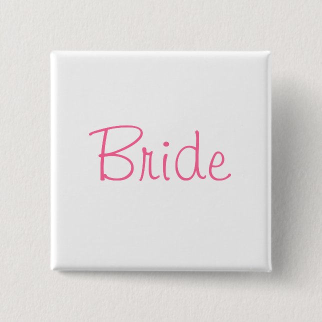 Bride 15 Cm Square Badge (Front)