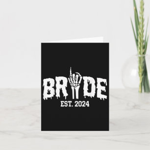Bride 2024 Skeleton Hand Wedding Halloween Couples Card