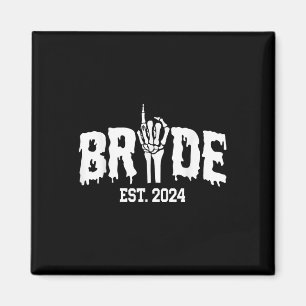 Bride 2024 Skeleton Hand Wedding Halloween Couples Magnet