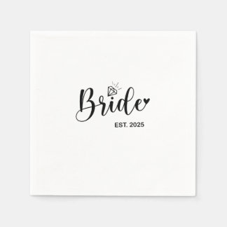Bride 2025 Spring Wedding Announcement Marriage  Napkin