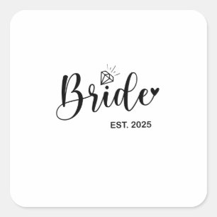Bride 2025 Spring Wedding Announcement Marriage Square Sticker
