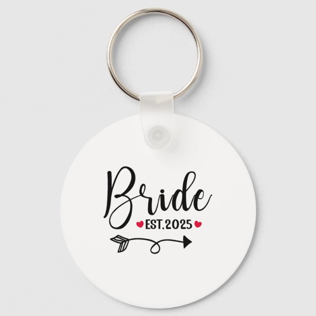 Bride 2025 Wedding Matching Mrs Est 2025 Married  Key Ring (Front)